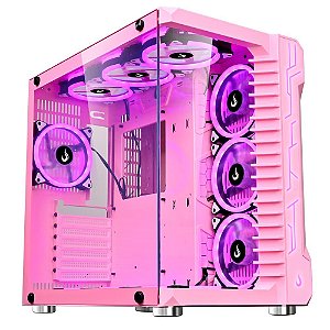 Gabinete Gamer Rise Mode Galaxy Glass Pink – Sem Fans - RM-GA-GG-PK