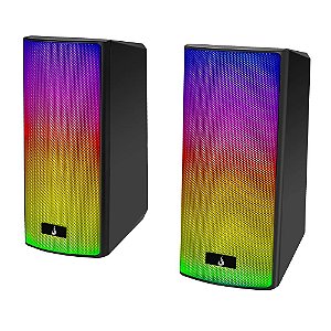Caixa de Som Gamer Rise Mode Aura Sound S5, Rgb Rainbow, 3w*2, Preto - RM-SP-05-RGB