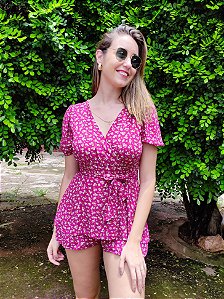 Macaquinho Florido em Viscose - 38