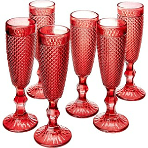 Conjunto com 6 Taças de Vidro para Champagne - Decoração Elegante Para Mesa