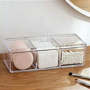 Organizador de Maquiagem em Acrílico - Caixa Organizadora com Design Elegante para sua Penteadeira