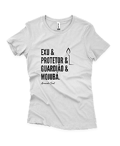 Camiseta básica Feminina Exu Protetor