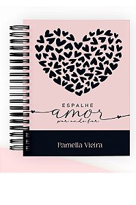 AGENDA LOVE CLEAN PRETO E ROSA