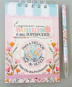 BLOQUINHO DIA DOS PROFESSORES COM CANETA