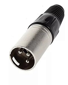 Conector Canon Plug Xl Macho 3 Terminais Reforçado