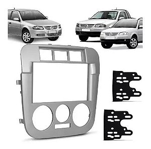 Moldura 2 Din Prata Painel Dvd Vw Gol Saveiro Parati G4-Permak