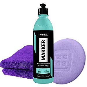 Makker Maquiador Automotivo + Aplicador Espuma + Microfibra 350 GSM