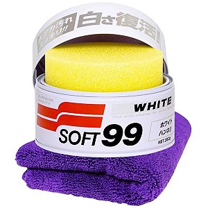 White Cleaner Cera Limpadora Restaura Brilho Soft99 + MIcrofibra 350 GSM