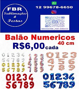 BALOES NUMERICOS 45 CM CORES