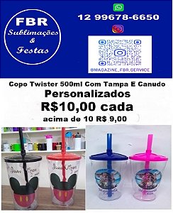 COPO TWISTER 500 ML CORES