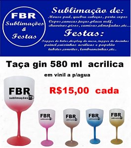 TAÇA GIN ACRILICA