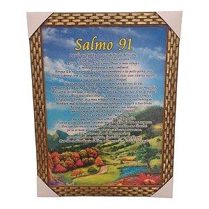 Quadro Religioso Salmo 91 Oração Decorativo A3 35x45cm - So Quadro