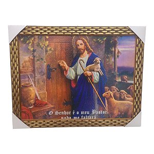 Quadro Decorativo Jesus Batendo A Porta 35x45Cm