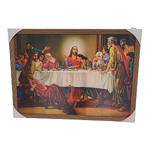 Quadro Decorativo Santa Ceia Cores 50x70Cm