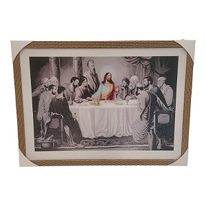 Quadro Decorativo Santa Ceia Branco 50x70cm