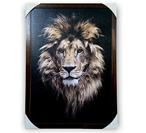 Quadro Decorativo Leão de Judá Rosto 50x70 Moldura
