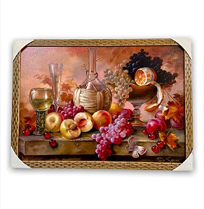 Quadro Decorativo Tema Natureza Morta Taça Vinho 50x70cm