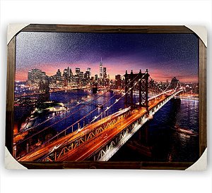 Quadro Decorativo Ponte Manhattan Nova York 50x70cm