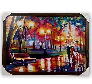Quadro Decorativo Paris França Torre Eiffel Colorido 50x70Cm