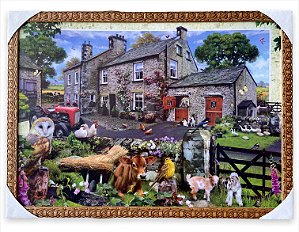 Quadro Decorativo Animais Na Fazenda Rancho Estabulo 50x70cm