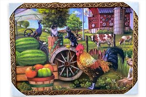 Quadro Decorativo Tema Fazenda Rancho Moldurado 50x70cm