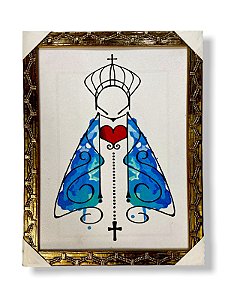 Quadro Nossa Senhora Aparecida Pintura Aquarela 30x40cm