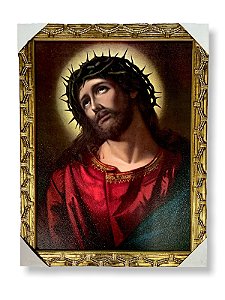 Quadro Jesus Com Coroa De Espinhos Decorativo 30x40cm