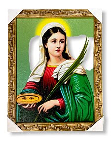 Quadro Santa Luzia Decorativo De Parede 30x40cm Com Moldura
