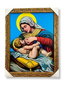Quadro Aleitamento De Jesus Decorativo 30x40cm Com Moldura