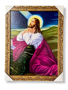 Quadro Jesus Cristo Orando O Salvador Decorativo 30x40cm
