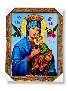 Quadro Ns Do Perpetuo Socorro Decorativo Com Moldura 30x40cm
