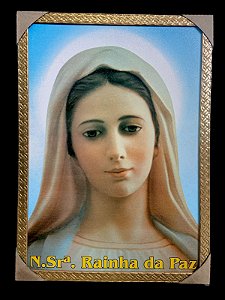 Quadro Nossa Senhora Rainha Da Paz Decorativo Grande 70x50cm