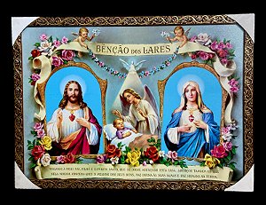 Quadro Benção Dos Lares Decorativo Grande 70x50cm
