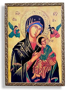 Quadro Nossa Senhora Do Perpetuo Socorro Grande 70x50cm