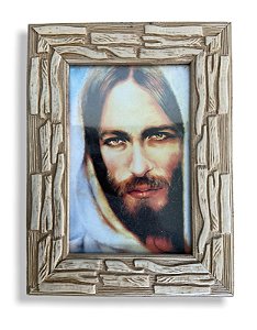 Quadro Face de Jesus Cristo com Vidro Decorativo 20x15