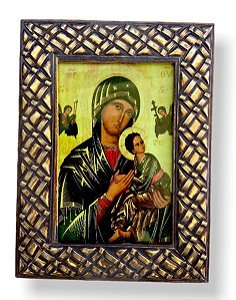 Quadro Nossa Senhora Do Perpetuo Socorro com Vidro 20x15