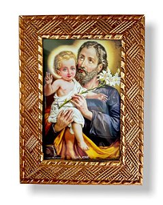 Quadro São José Decorativo com Vidro 20x15