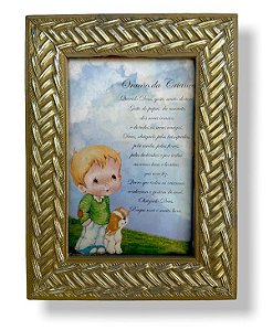 Quadro Infantil Oração da Criança Decorativo c/ Vidro 20x15