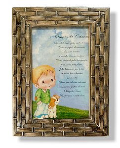 Quadro Oração Da Criança Quarto de Menino com Vidro 20x15