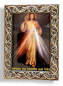 Quadro Jesus Misericordioso Decorativo com Vidro 18x13