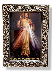 Quadro Jesus Misericordioso Decorativo com Vidro 18x13