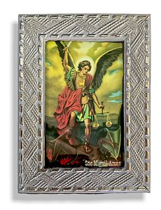 Quadro São Miguel Arcanjo Com Vidro Decorativo 20x15