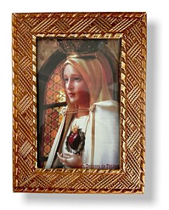 Quadro Nossa Senhora de Fatima Pequeno Vidro Decoração 20x15