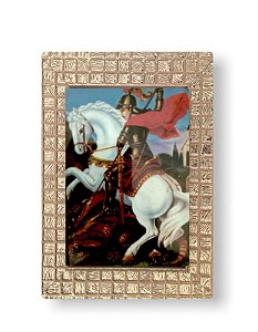 Quadro São Jorge Pequeno Com Vidro Decorativo 20x15