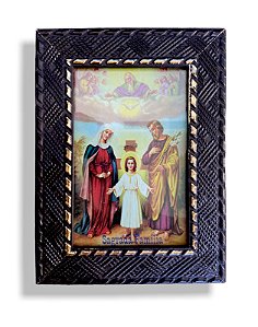 Quadro Sagrada Familia Com Vidro Pequeno Decorativo 20x15
