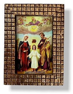 Quadro Sagrada Familia Decorativo Com Vidro 20x15