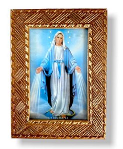 Quadro Nossa Senhora das Graças Pequeno Com Vidro 20x15
