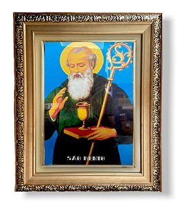 Quadro De São Bento Decorativo Parede 43x38cm