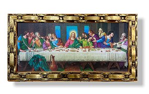 Quadro Santa Ceia Decorativo Parede Horizontal 63x33cm