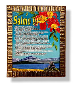 Quadro Salmo 91 Decorativo Parede Resinado 25x30